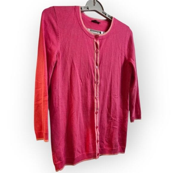 Talbots Petite Pink Cardigan Sweater Women’s Size S (Approx) Trim Detail - Picture 3 of 6
